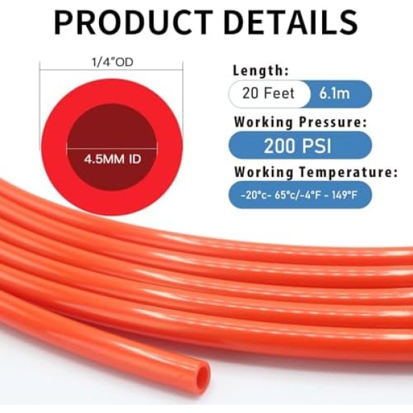 Air Line Service Kit for Air Spring Bag Suspension with Fittings, 20 Feet Air - Image 5