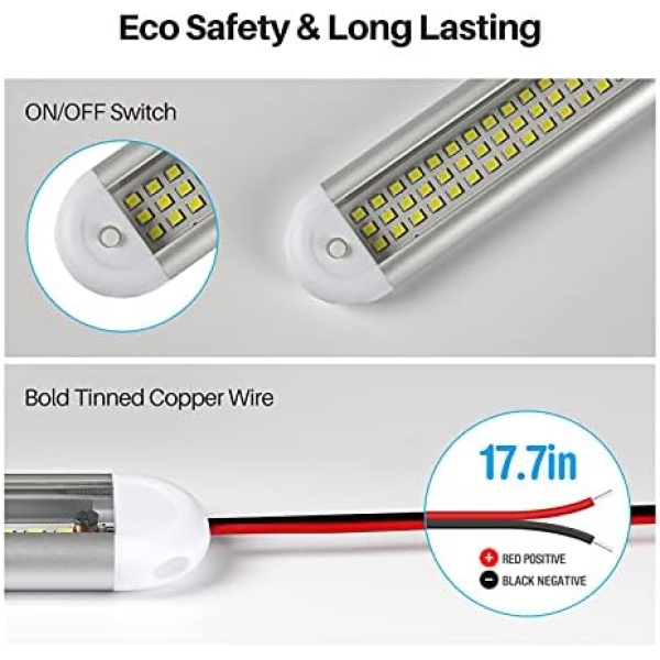 CT CAPETRONIX 12v LED Interior Light Bar, 120LEDs 1500LM 8W DC 12 Volt led Strip - Image 3