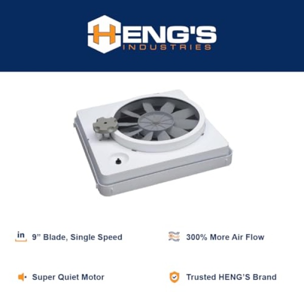 HENG'S INDUSTRIES 90043-CR Vortex I Upgrade Kit | 12V RV Vent Fan | Powerful - Image 6