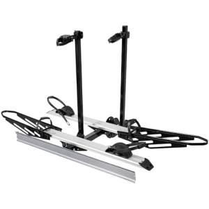 Young Hitch Mount Bike Rack with Ramp, 200 lbs. Capacity for 2 E-Bikes, Fat Tire