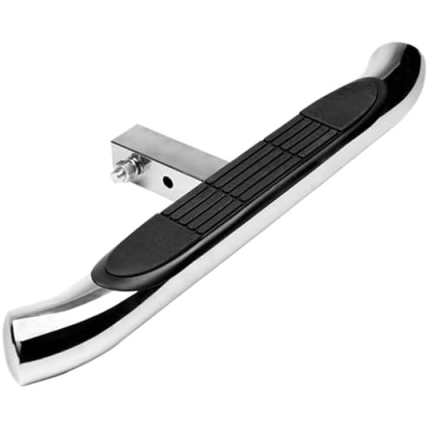 Universal 3 Inch Chrome Off Road Trailer Tow Mount Rear Hitch Step Bar Bumper