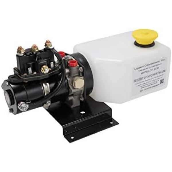 Lippert Hydraulic Power Unit with 2QT Pump Reservoir Kit - 141111, WHITE,BLACK