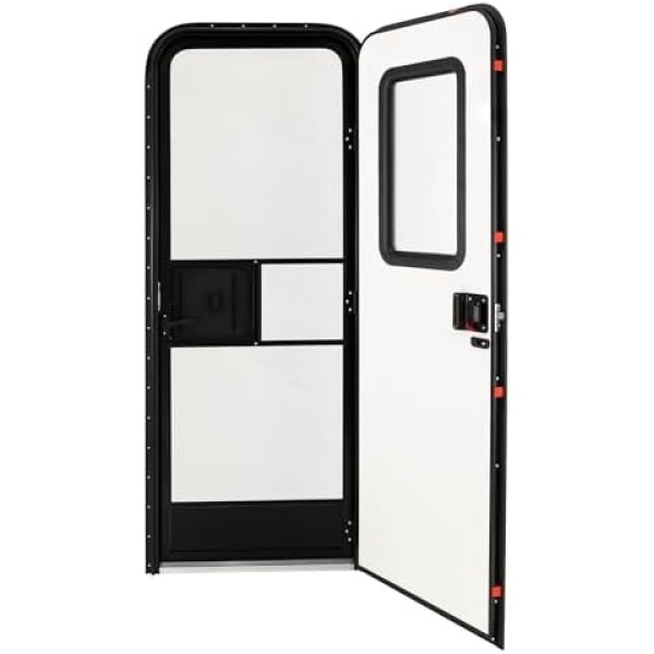 RecPro RV Rounded Entry Door with Screen & Lock | Tempered Glass | Rubber Seals - Image 8