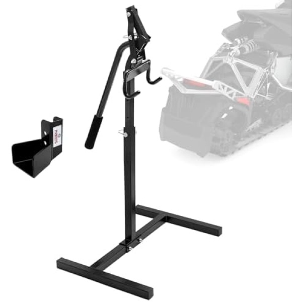 Snowmobile Lever Lift Stand with Handlebar Cup, Max 32" Bumper Lift Height