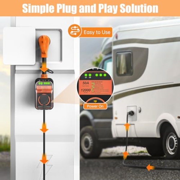 RV Surge Protector 50 Amp Waterproof, 12000J Upgraded RV Power Surge Protector - Image 6
