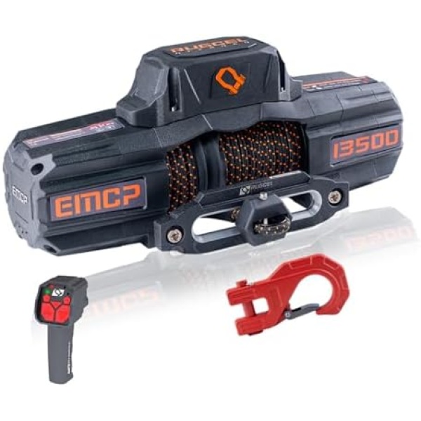 RUGCEL WINCH 12V EMCP Winch 13500lb New Waterproof Electric Synthetic Rope - Image 6