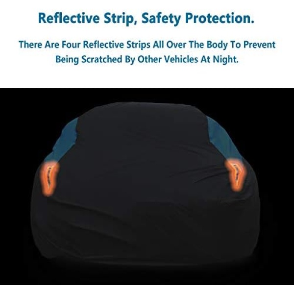 MORNYRAY Waterproof Car Cover All Weather Snowproof UV Protection Windproof - Image 7