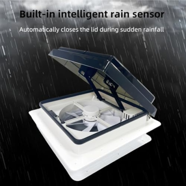 RV Roof Vent Fan Quiet 4 Speed-Reversible Air Ventilation RV Exhaust Fan - Image 2