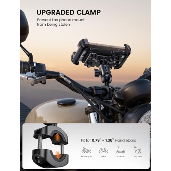 Motorcycle Phone Mount Holder - [Metal Extension Arm] - Image 4