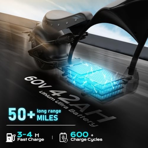 M1P Pro (2025 Upgraded) 4000W Electric Motorcycle for Adults 50MPH - Image 4