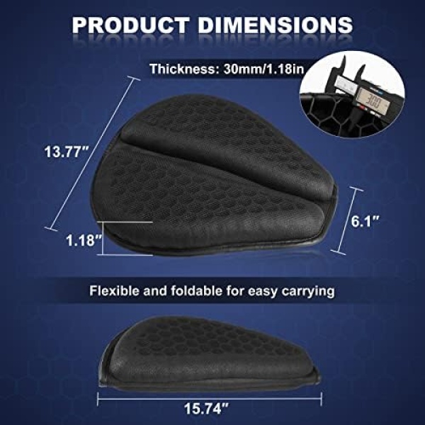Foldable Motorcycle Gel Seat Cushion, Large 3D-Honeycomb Structure Shock - Image 6