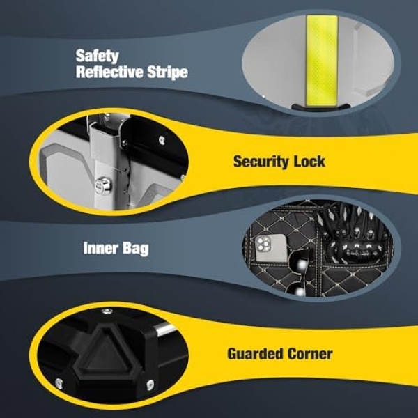Motorcycle Top Case, 45L Motorcycle Tail Box Bag, Aluminum Top Trunk - Image 4