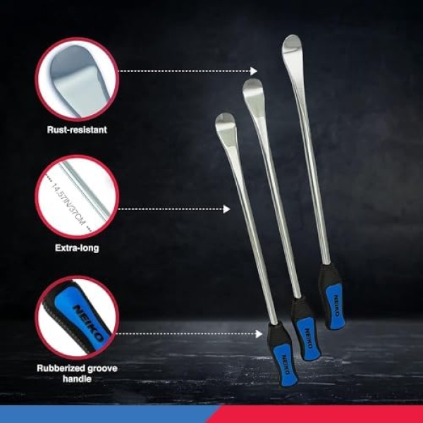 NEIKO 20601A 14.5” Steel Tire Spoons Tool Set, Tire Tools Include 3 Piece Tire - Image 4