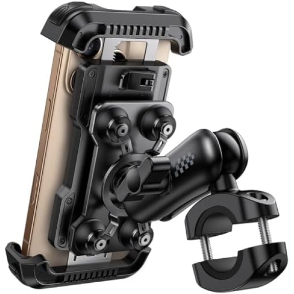 Motorcycle Phone Mount Holder - [Metal Extension Arm]