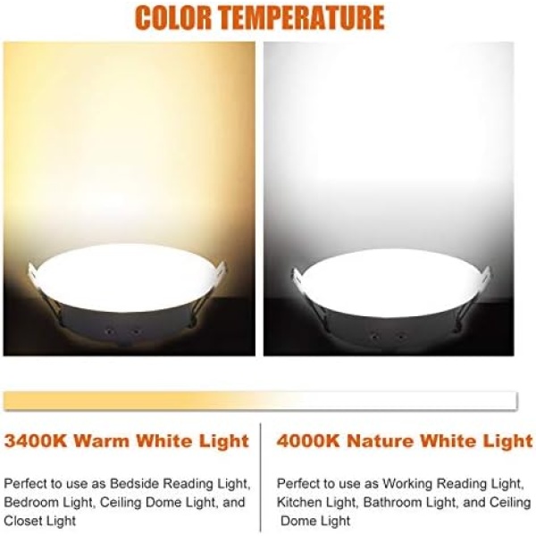 Facon 4.5Inch LED RV Puck Light, DLFST4-008, Full Aluminum Recessed LED Ceiling - Image 2