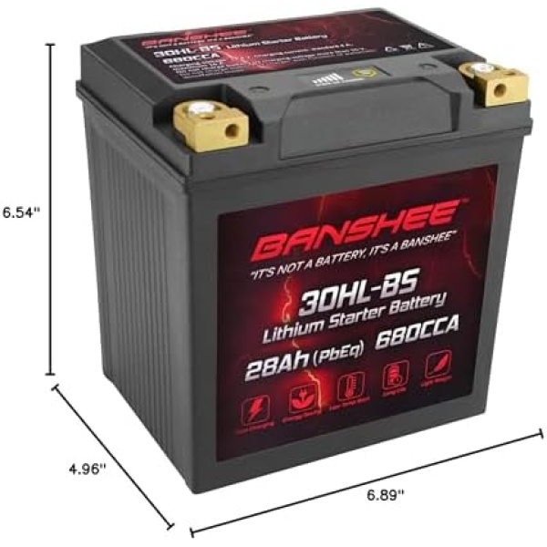 YIX30L-BS-STD (YTX30L-BS),680CCA, Lithium LiFePO4 Motorcycle Battery 12v - Image 8