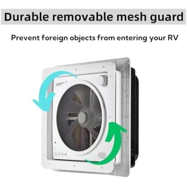 RV Roof Vent Fan Quiet 4 Speed-Reversible Air Ventilation RV Exhaust Fan - Image 7
