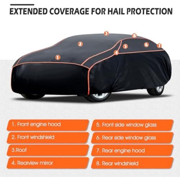 Hail Protector Car Cover, Thickened Multi-Layered EVA Car Hail Protector Size A3 - Image 2