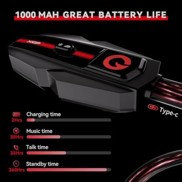 Motorcycle Bluetooth Headset V5.2 with Music Sharing, 2-Way Motorcycle Helmet - Image 4