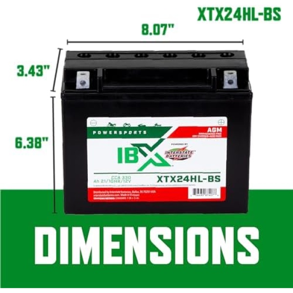 Interstate Batteries YTX24HL-BS 12V 21Ah Powersports Battery 330CCA AGM - Image 3