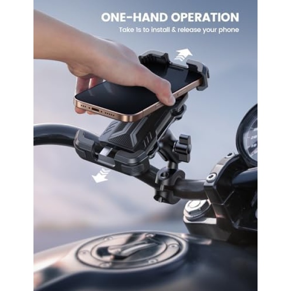 Lamicall Motorcycle Phone Mount Holder - [Dual Vibration Dampener] - Image 6