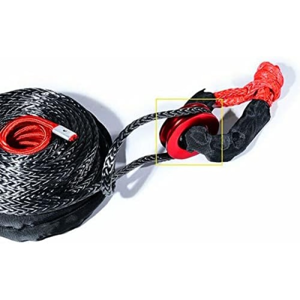 FizLig 41000 lb Recovery Ring for Winch Snatch - Heavy Duty Synthetic Rope Soft - Image 2