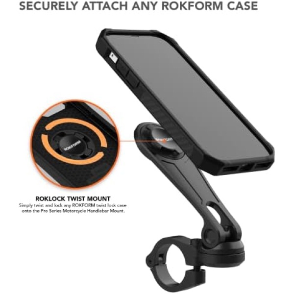 Rokform - Motorcycle Handlebar Cell Phone Mount, Mounts to ANY Handlebar - Image 3