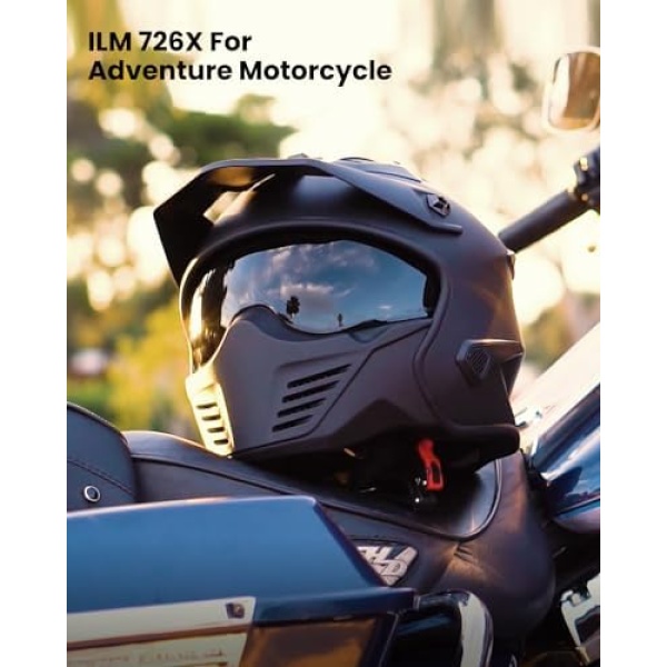ILM Open Face Motorcycle 3/4 Half Helmet for Dirt Bike Moped ATV UTV Motocross - Image 6