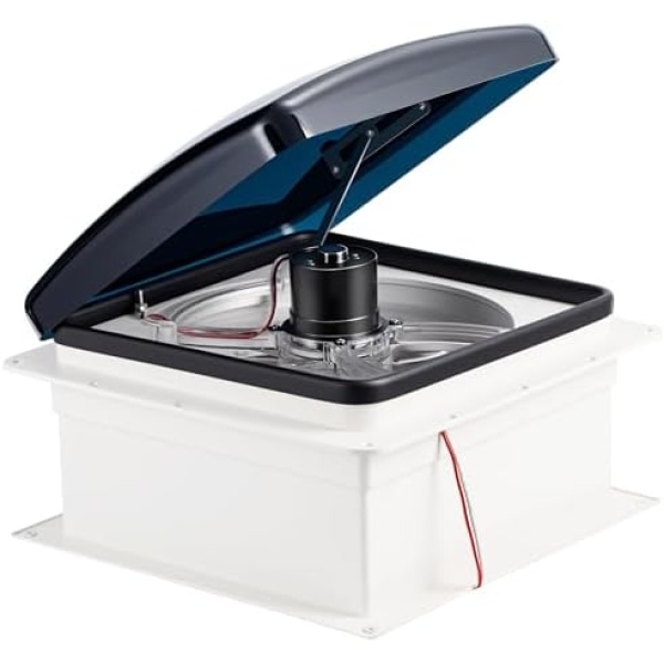 12V RV Roof Fan Vent 14'' 10 Speed Reversible Manual Lift