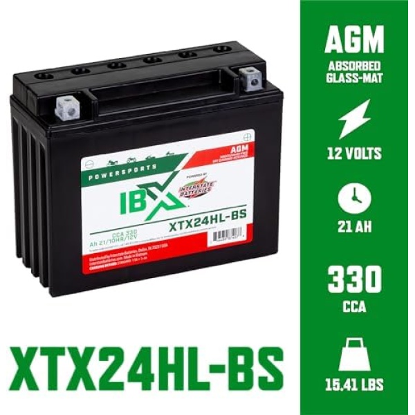 Interstate Batteries YTX24HL-BS 12V 21Ah Powersports Battery 330CCA AGM - Image 2
