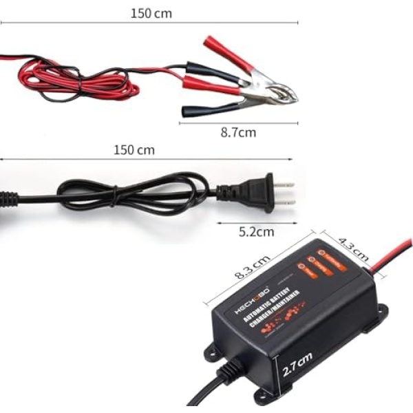 12v 2A Battery Charger, Trickle Charger for Lawn Mower Battery, Motorcycle, car - Image 4