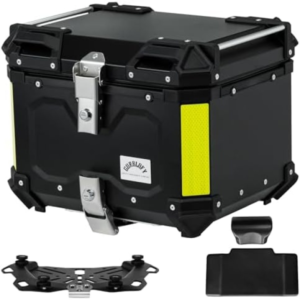 Motorcycle Top Case, 45L Aluminum Motorcycle Trunk, Tail Box Bag with Anti-Theft