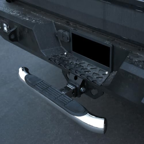Universal 3 Inch Chrome Off Road Trailer Tow Mount Rear Hitch Step Bar Bumper - Image 6