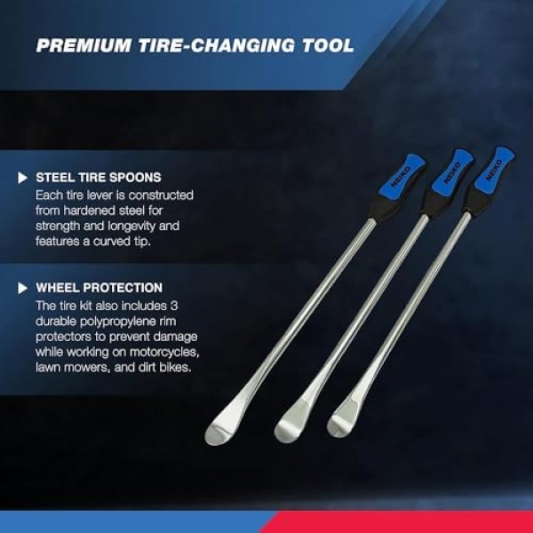 NEIKO 20601A 14.5” Steel Tire Spoons Tool Set, Tire Tools Include 3 Piece Tire - Image 2