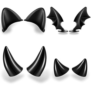 Lewtemi 4 Pairs Helmet Devil Horns Motorcycle Helmet Accessories Cat Ears Devil