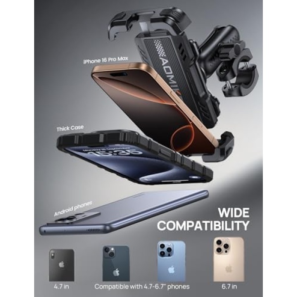 Motorcycle Phone Mount Holder - [Metal Extension Arm] - Image 6