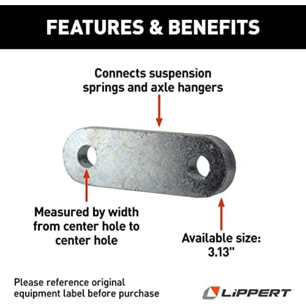 Lippert Replacement 3.13" Heavy-Duty Shackle Link Assembly for RV Trailer - Image 2