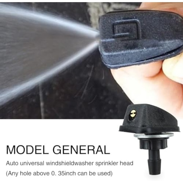 Pack-2 Car Front Windshield Washer, Automotive Wiper Nozzles, 0.31" Sprayer Head - Image 3