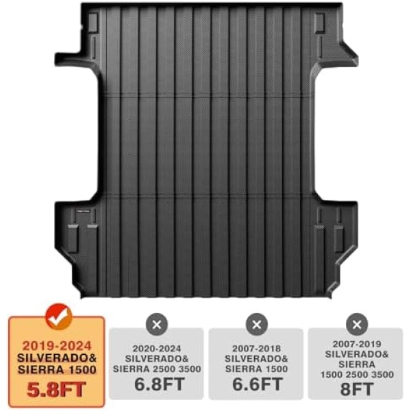 TripleAliners Truck Bed Mat Compatible with 2019-2024 2025 Chevy Silverado/GMC - Image 6