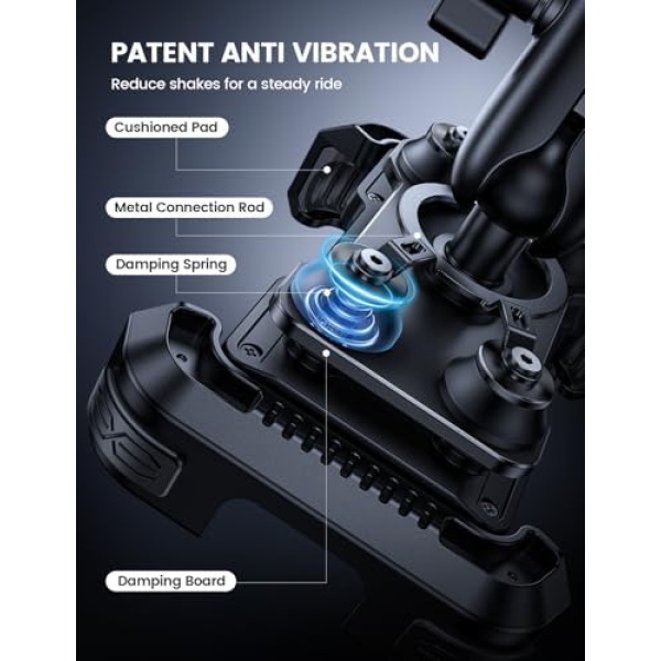 Lamicall Motorcycle Phone Mount Holder - [Dual Vibration Dampener] - Image 3