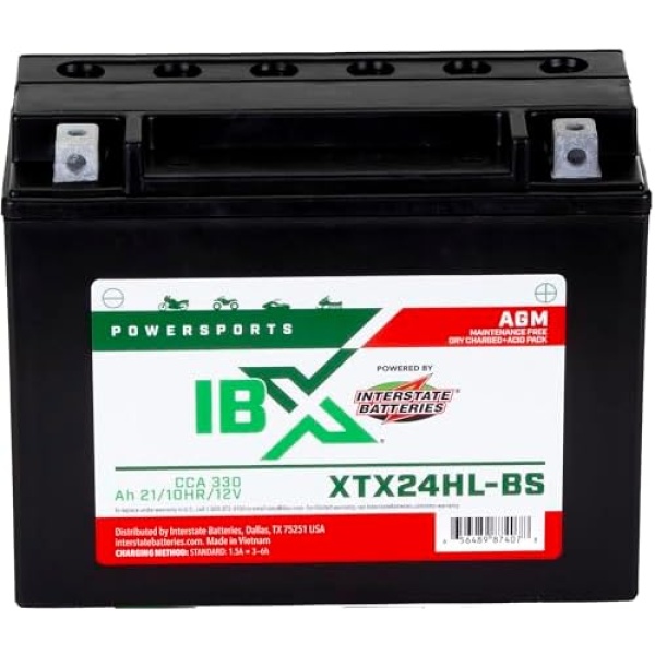 Interstate Batteries YTX24HL-BS 12V 21Ah Powersports Battery 330CCA AGM
