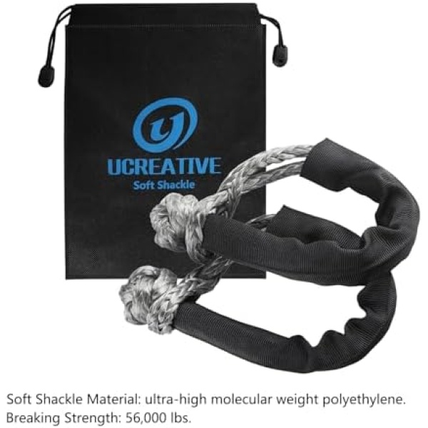 Ucreative 1" x 30' Kinetic Recovery & Tow Rope Kit Max 48,000 lbs Breaking - Image 2