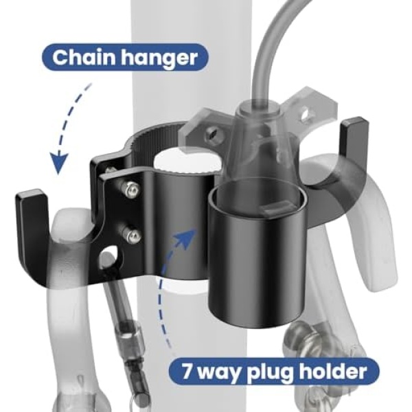 Aluminum Trailer Towing Chain Organizer & 7-Way Plug Holder- Heavy Duty RV - Image 4