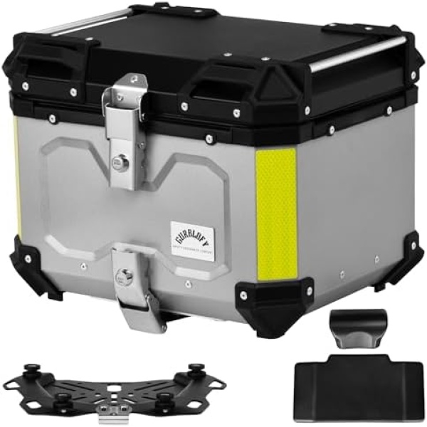 Motorcycle Top Case, 45L Motorcycle Tail Box Bag, Aluminum Top Trunk