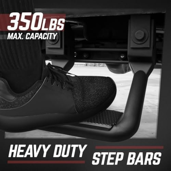 DNA MOTORING Pair Aluminum Side Hoop Steps Universal Side Step Compatible - Image 4