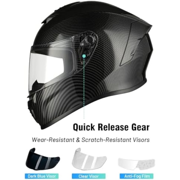 Favoto Full Face Motorcycle Helmet DOT Approved, Cascos para Motos Snowmobile - Image 5