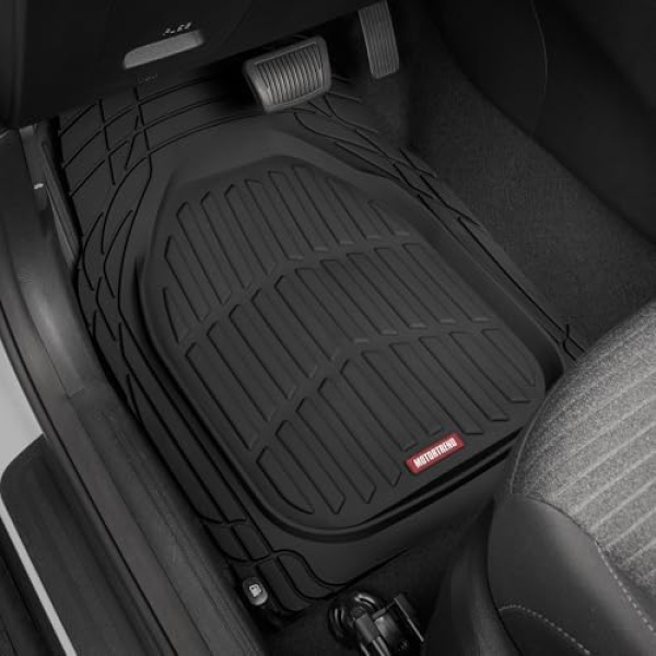 Motor Trend FlexTough Floor Mats for Cars, Black Deep Dish All-Weather Mats - Image 2