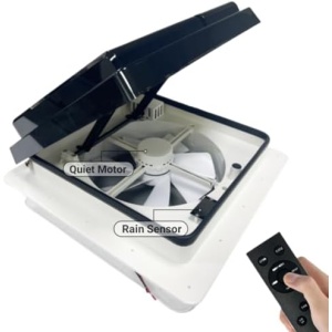 RV Roof Vent Fan Quiet 4 Speed-Reversible Air Ventilation RV Exhaust Fan