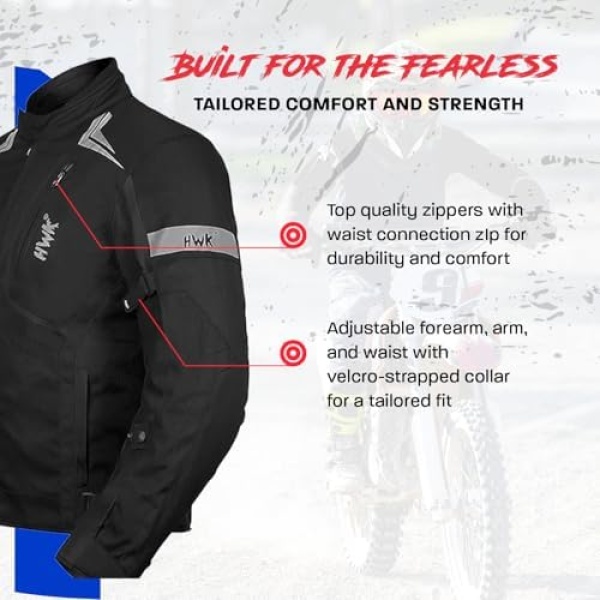 HWK Scorpion Motorcycle Jacket for Men & Women, Motorcycle Gear - Image 4