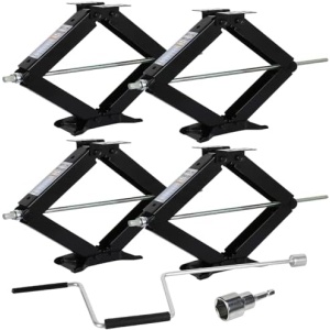 WEIZE RV Trailer Camper Stabilizer Leveling Scissor Jacks with Handle 24"